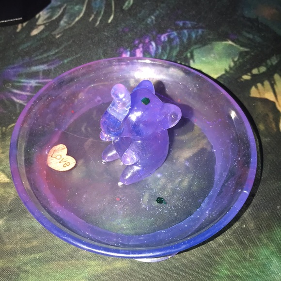 Unique Epoxy Resin Elephant Ring Holder with love wooden heart 💜 by Me💕 - Picture 2 of 6